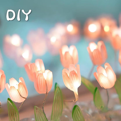 Lampara hermosa de tulipanes infinitos y espejo. ideal para regalar