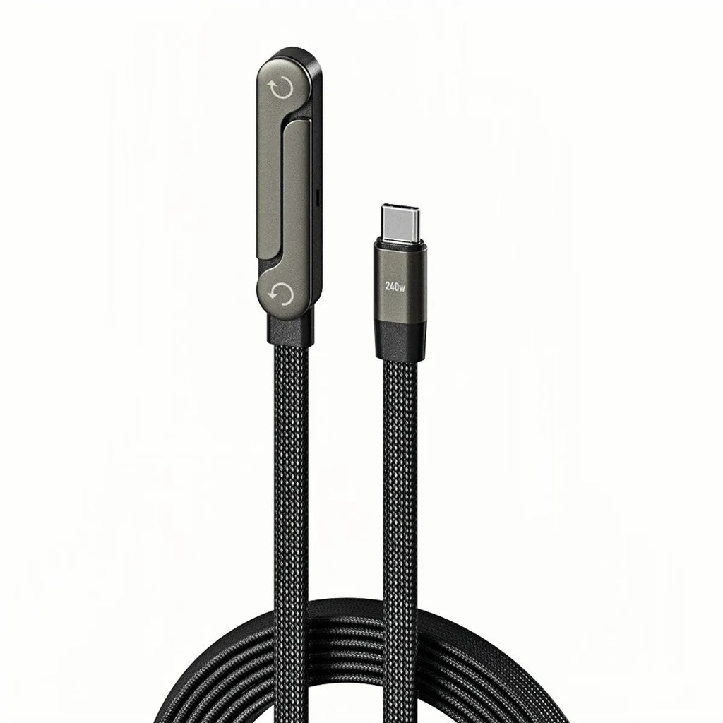Cable Cargador 240W USB-C 1.5m con Soporte Plegable 2 en 1