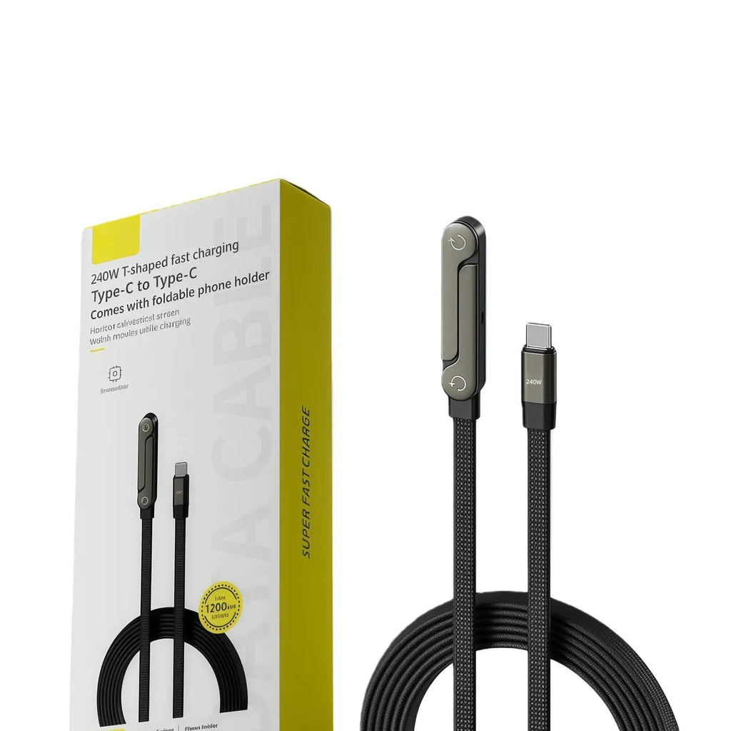 Cable Cargador 240W USB-C 1.5m con Soporte Plegable 2 en 1