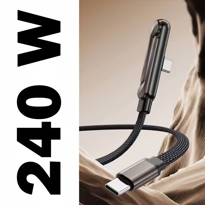 Cable Cargador 240W USB-C 1.5m con Soporte Plegable 2 en 1